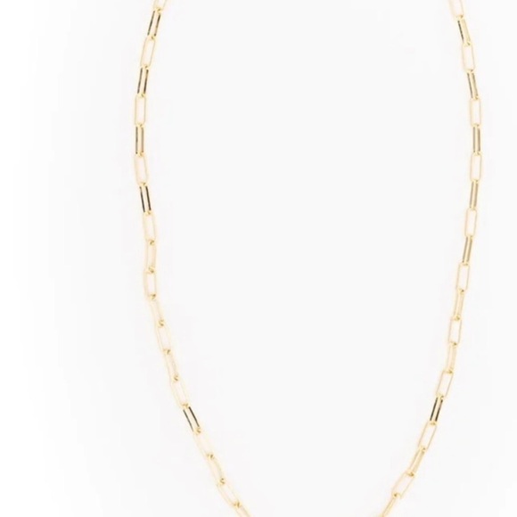 Gold-Toned Necklace with Elongated Chain and Pendant - Picture 2 of 5